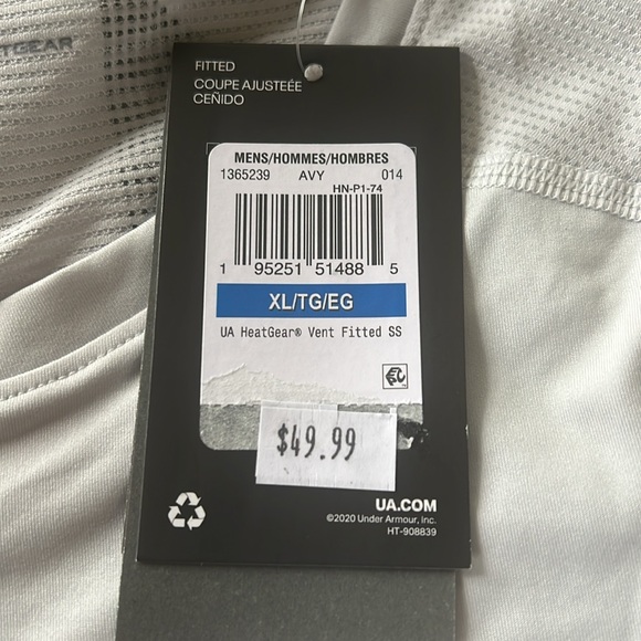 NEW Under Armour mens XL Heat Gear Fitted short sleeve shirt with tags - Picture 9 of 9